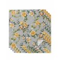 thumbnail image 1 of Yellow Rose Cloth Napkins Set of 4 Reusable Dinner Napkins, Vintage Country Botanical Floral Vines Cocktail Napkin Washable Table Napkins for Wedding/Holiday Party/Baby Shower 20"x20", 1 of 7