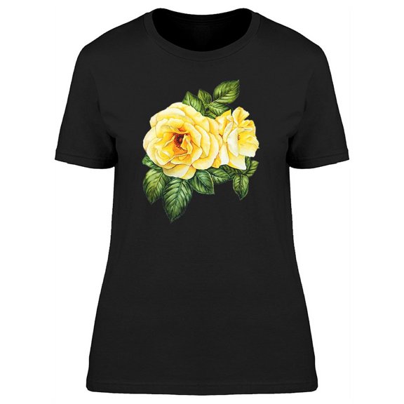 Yellow Rose Flower Watercolors Tee Women's -Image by Shutterstock