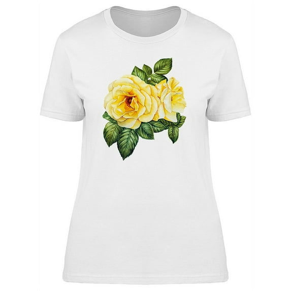 Yellow Rose Flower Watercolors Tee Women's -Image by Shutterstock