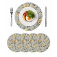 thumbnail image 1 of Yellow Rose Round 15 Inch Placemats Set of 4, Vintage Country Botanical Floral Vines HeatResistant Non Slip Place Mats for Dining Table, Wipeable Braided Kitchen Table Mats for Housewarming, 1 of 9