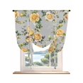 thumbnail image 1 of Yellow Rose Tie Up Curtains for Windows 63 Inch Length Balloon Curtains Kitchen Adjustable Balloon Window Shade Vintage Country Botanical Floral Vines Tie Up Valance Bathroom Curtain Window 42"x63", 1 of 6