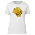 thumbnail image 1 of Yellow Rose With Water Droplets T-Shirt Women -Image by Shutterstock, Female Medium, 1 of 2