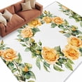 thumbnail image 1 of Yellow Roses Area&nbsp;Rug 8x10ft Spring Wreath Non-Slip&nbsp;Washable Square&nbsp;Rugs Soft Felt Indoor Floor Mat for Bedroom Kitchen Living Room Bathroom, 1 of 9