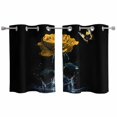 thumbnail image 1 of Yellow Roses Kitchen Curtains Small Short 39 Inch Length, Modern Art Splash Flowers Butterfly Grommet Top Bedroom Living Room Curtains, Light Filtering Cafe Curtain Drapes 2 Panels Set 55''x39'', 1 of 9