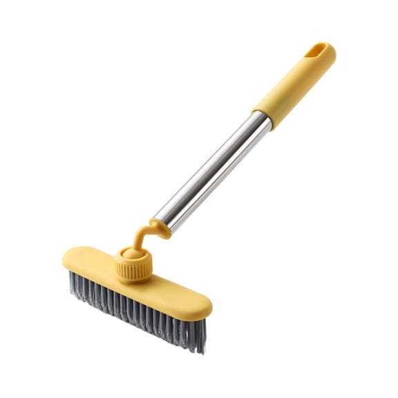 Yellow Rotating Crevice Tool Multi Functional Bathroom Cleaning Tool With Sisal Bristles, Hanging Design For Kitchen, Bathroom And Car Cleaning 10.0X3.0X1.5In 0.4Lb