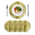 thumbnail image 1 of Yellow Round 13 Inch Placemats Set of 4, Retro Oil Painting Modern Abstract Art Aesthetics HeatResistant Non Slip Place Mats for Dining Table, Wipeable Braided Kitchen Table Mats for Housewarming, 1 of 9
