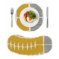 thumbnail image 1 of Yellow Round 13 Inch Placemats Set of 8, Modern Painting Farmhouse Striped Abstract Art HeatResistant Non Slip Place Mats for Dining Table, Wipeable Braided Kitchen Table Mats for Housewarming, 1 of 9