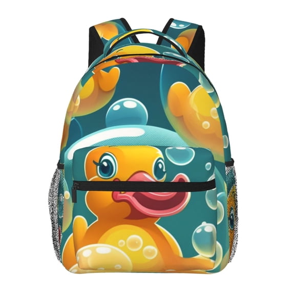 Yellow Rubber Ducks Funny Soap Bubbles Laptop Backpack Travel Rucksack for Teens Adults, Fits 15-inch Notebook