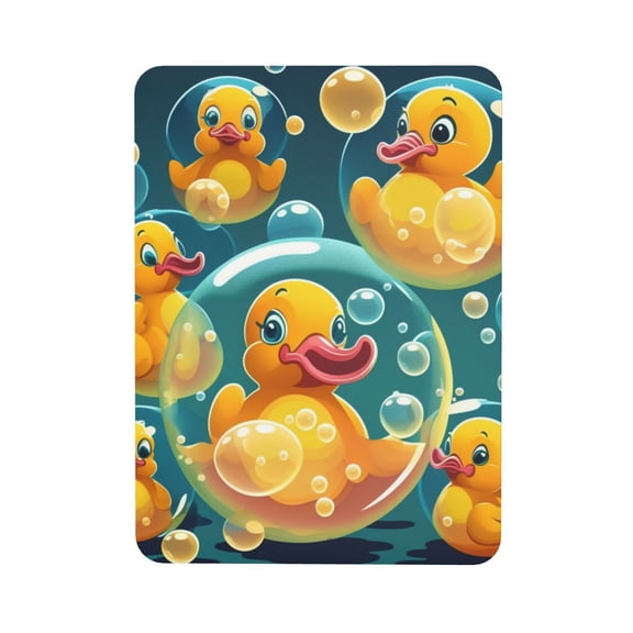 Yellow Rubber Ducks Funny Soap Bubbles Rectangular Refrigerator Magnet, Soft Magnetic Fridge Magnet for Home, Office, Locker Decor