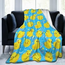 Yellow Rubber Ducks Throw Blanket Gifts Soft Warm Fleece Blankets for Bed Chair Car Sofa Couch Bedroom 50 X40 Inch