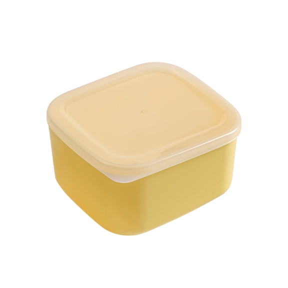 Yellow S Plastic Fridge Storage Container For Cheese Vegetables Fruit Small 1 Quart Airtight Clear Box Food Grade Ingredient Organizer For Kitchen Fridge