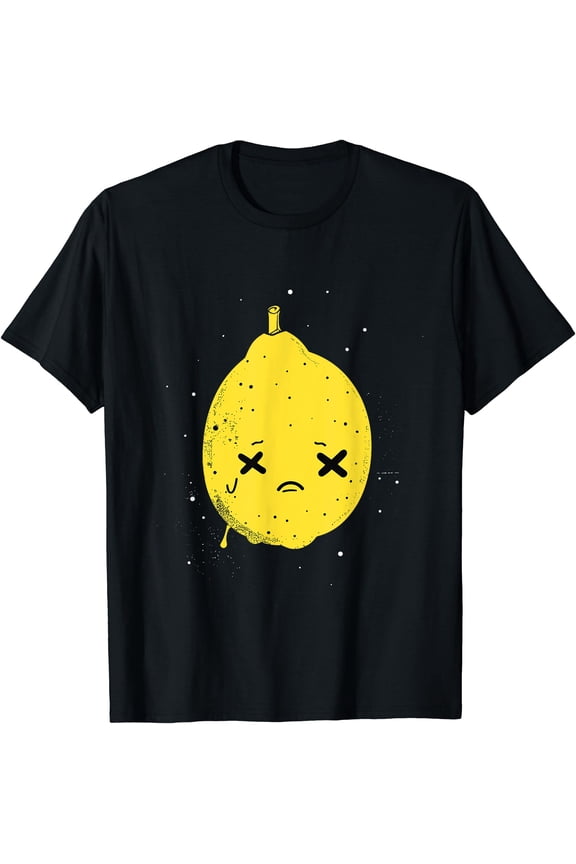 Yellow Sad Lemon With Face T-Shirt