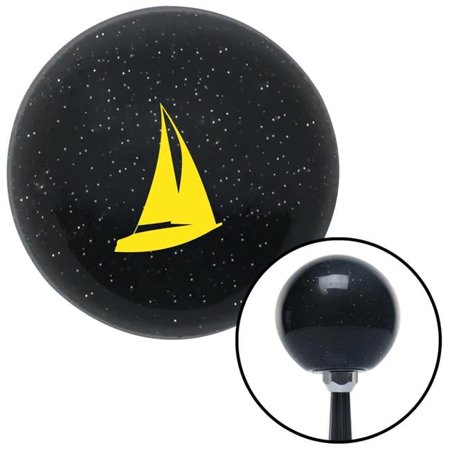Yellow Sail Boat Black Metal Flake Shift Knob with M16 x 1.5 Insert Shifter Auto Brody
