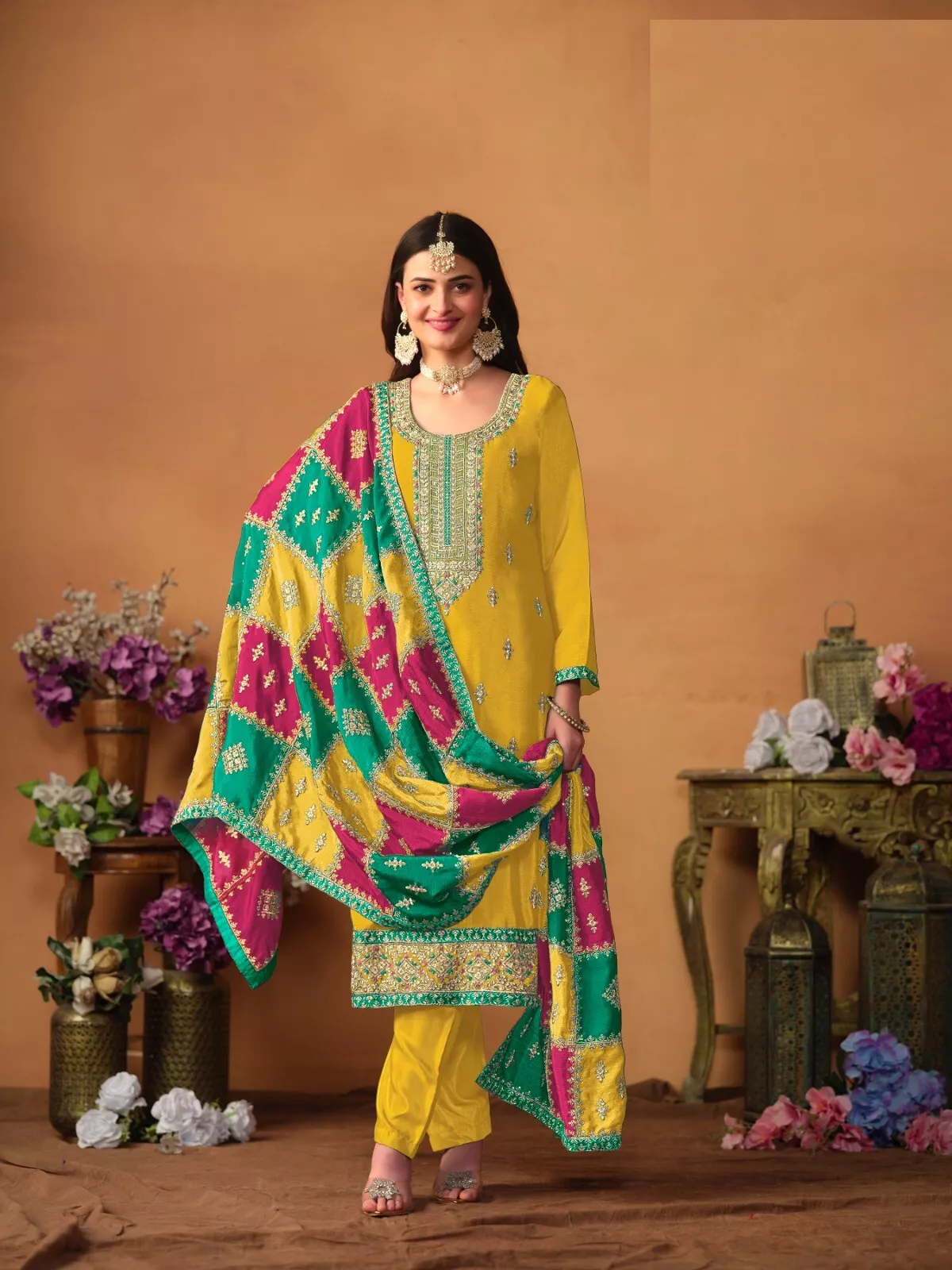 White Designer Bollywood Suit main image 1