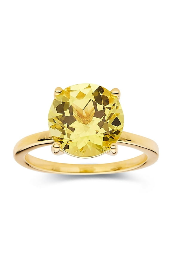Yellow Sapphire Round Solitaire Ring