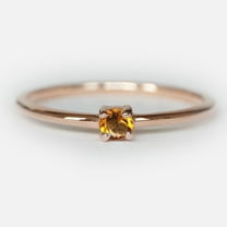 Yellow Sapphire ring, Round cut gemstone ring, engagement ring 925 sterling silver ring