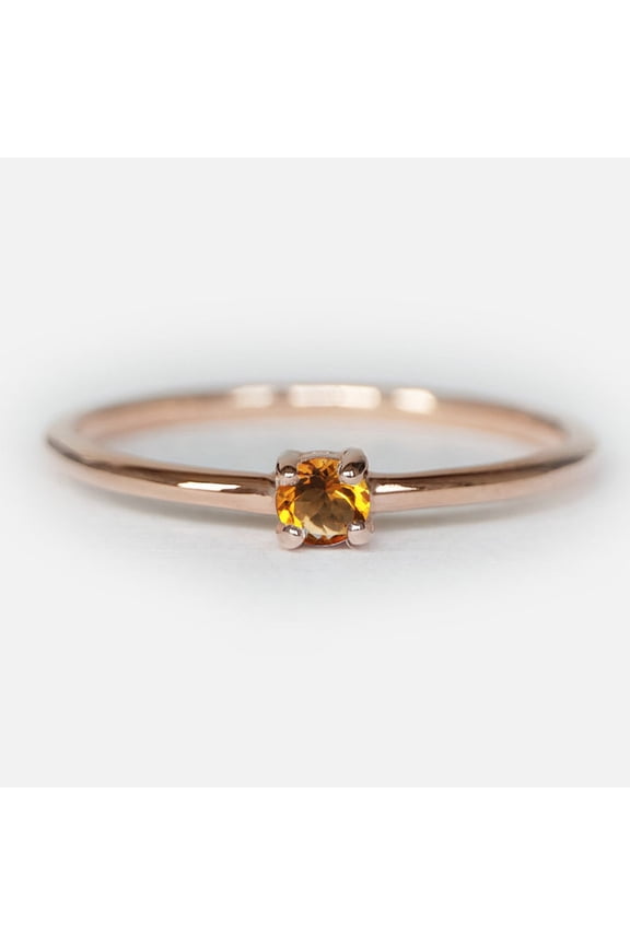 Yellow Sapphire ring, Round cut gemstone ring, engagement ring 925 sterling silver ring