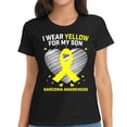 thumbnail image 1 of Yellow Sarcoma Bone Cancer Awareness Products Son Women Men T-Shirt Black 2X-Large, 1 of 5