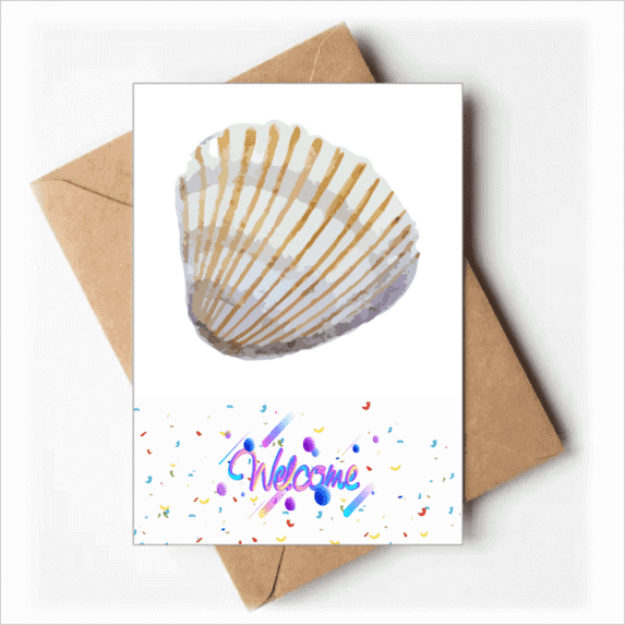 Yellow Scallop Marine Life Illustration Welcome Back Greeting Cards Envelopes Blank