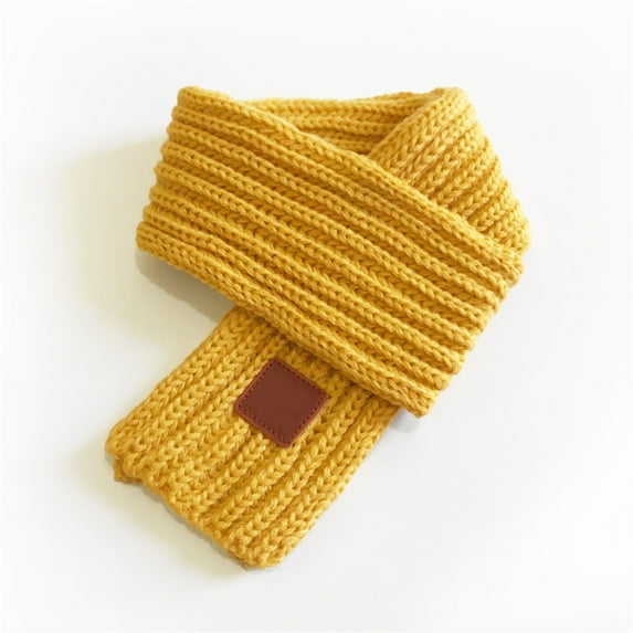 Yellow Scarf Kids Winter Warm Knit Scarves Warm Scarf Neck Warmer for Toddlers Boys Girls