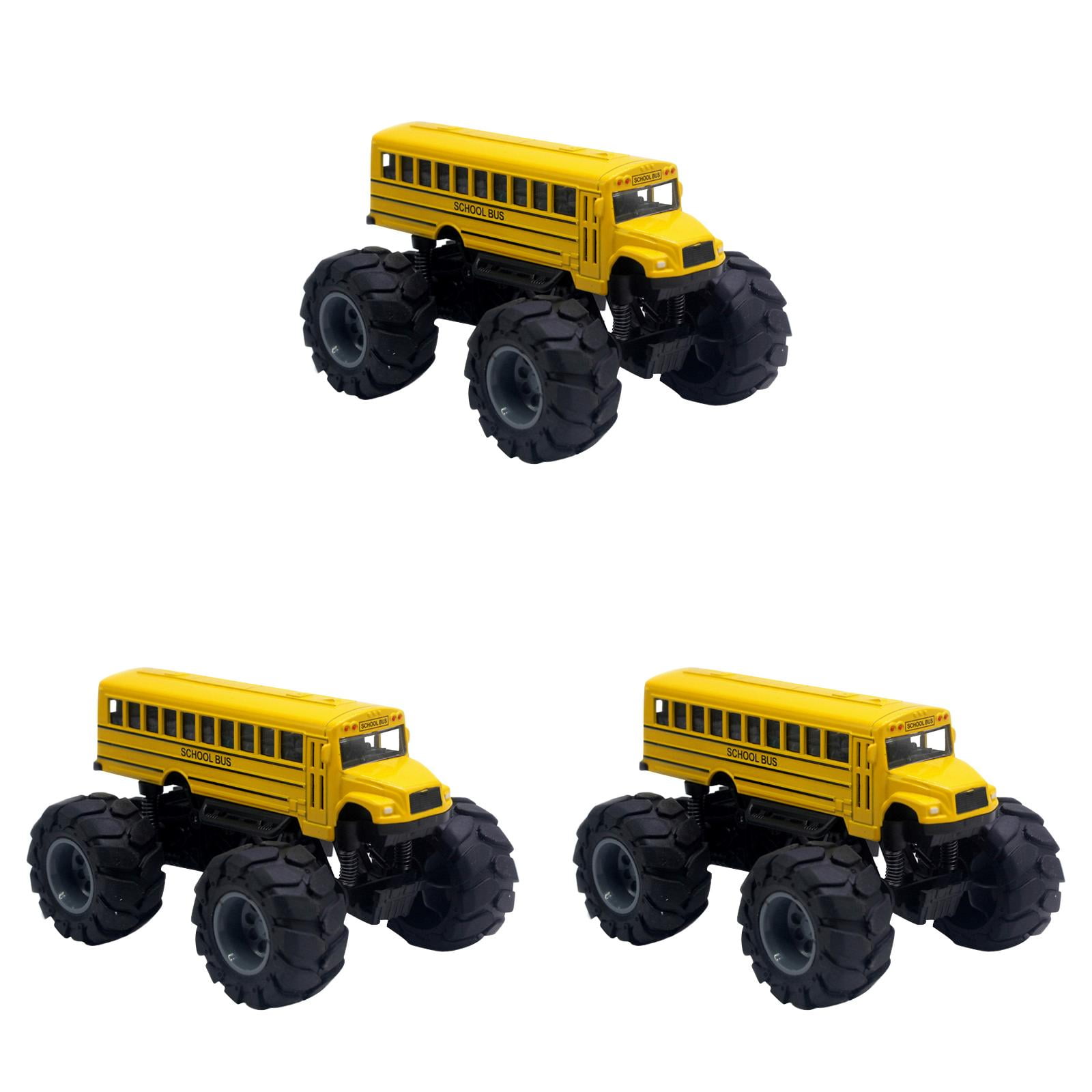 Yellow School Bus Big Wheel Truck Diecast Model Toy Model Car Animal