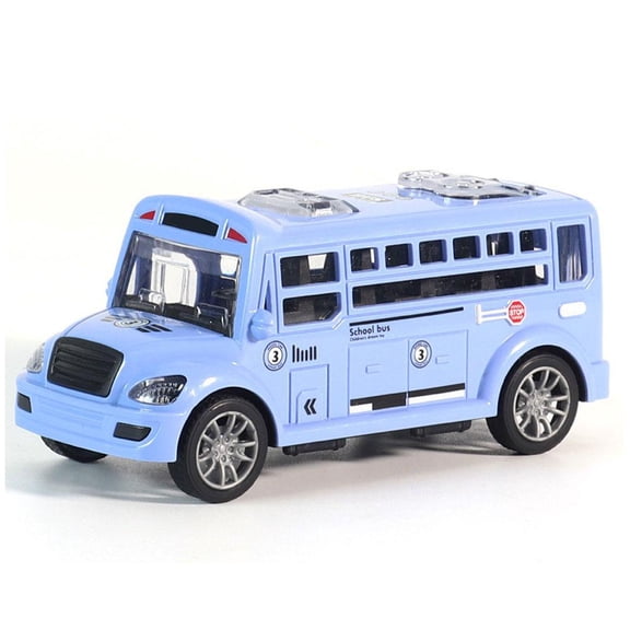 Yellow School Bus Toy Friction Powered ABS 13.5cm Realistic Play Vehicle