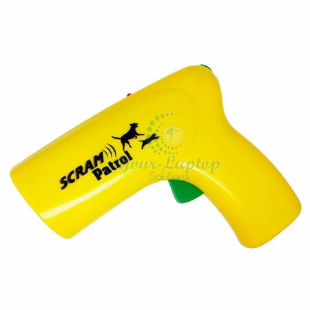 Scram Patrol Ultrasonic Dog Repeller with Laser and Sonic Sound, Yellow