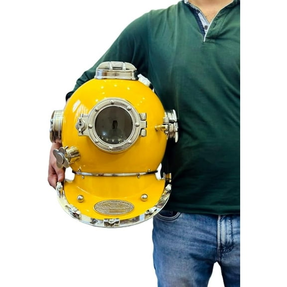 Yellow Scuba Diving Helmet Mark V 18" | Decorative Maritime Ship's Helmet | Best Decor Gift