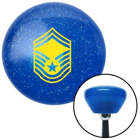 Yellow Senior Master Sergeant Blue Retro Metal Flake Shift Knob with M16 x 1.5 Insert Brody