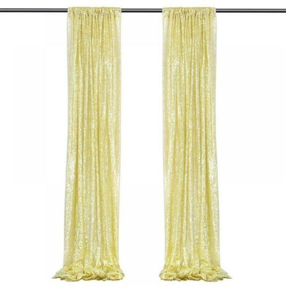 Yellow Sequin Backdrop Curtain Panels 1 Pieces 2FTx8FT Wedding Birthday Party Background Drapes Photographs Background