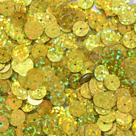 Yellow Sequins 8mm Hologram Glitter Multi Reflective Metallic Made in USA