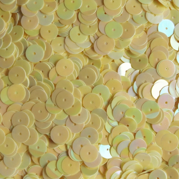 Yellow Sequins 8mm Opaque Rainbow Iris Made in USA