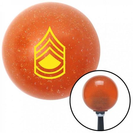 Yellow Sergeant First Class Orange Metal Flake Shift Knob with M16 x 1.5 Insert