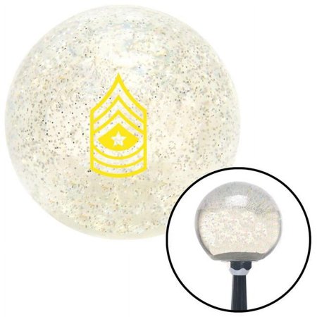 Yellow Sergeant Major Clear Metal Flake Shift Knob with M16 x 1.5 Insert Shifter Brody