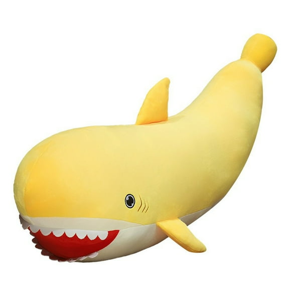 Yellow Shark Plush Toy - 24 Inch Large Banana - Shaped Stuffed Animal With Cute Design, Soft Body For Hugging - For Kids, S, Bedroom Decor, Sofa Cushion, Sleeping Pillow
