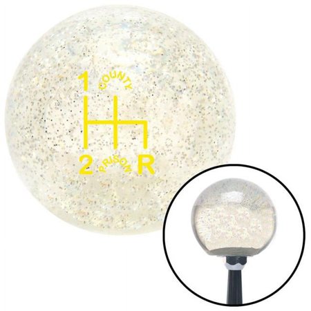 Yellow Shift Pattern CP6n Clear Metal Flake Shift Knob with M16 x 1.5 Insert Auto