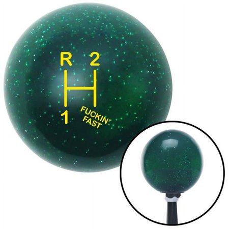 Yellow Shift Pattern Facking Fast Style 11n Green Metal Flake Shift Knob with M16 x 1.5 Insert