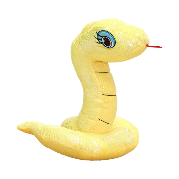 Yellow Shiny Yellow Snake Plush Doll 20 Inches Soft And Safe For Kids Decorative Accent For Shelves And Beds