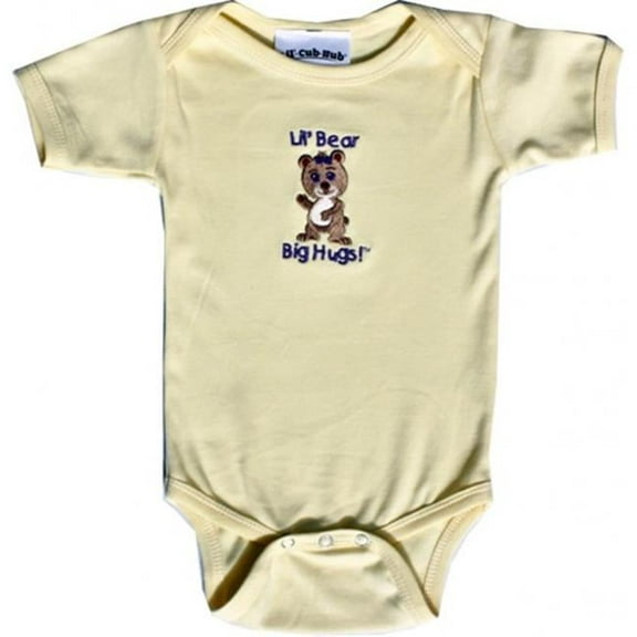Yellow Short Sleeve Girl Bear Onesie