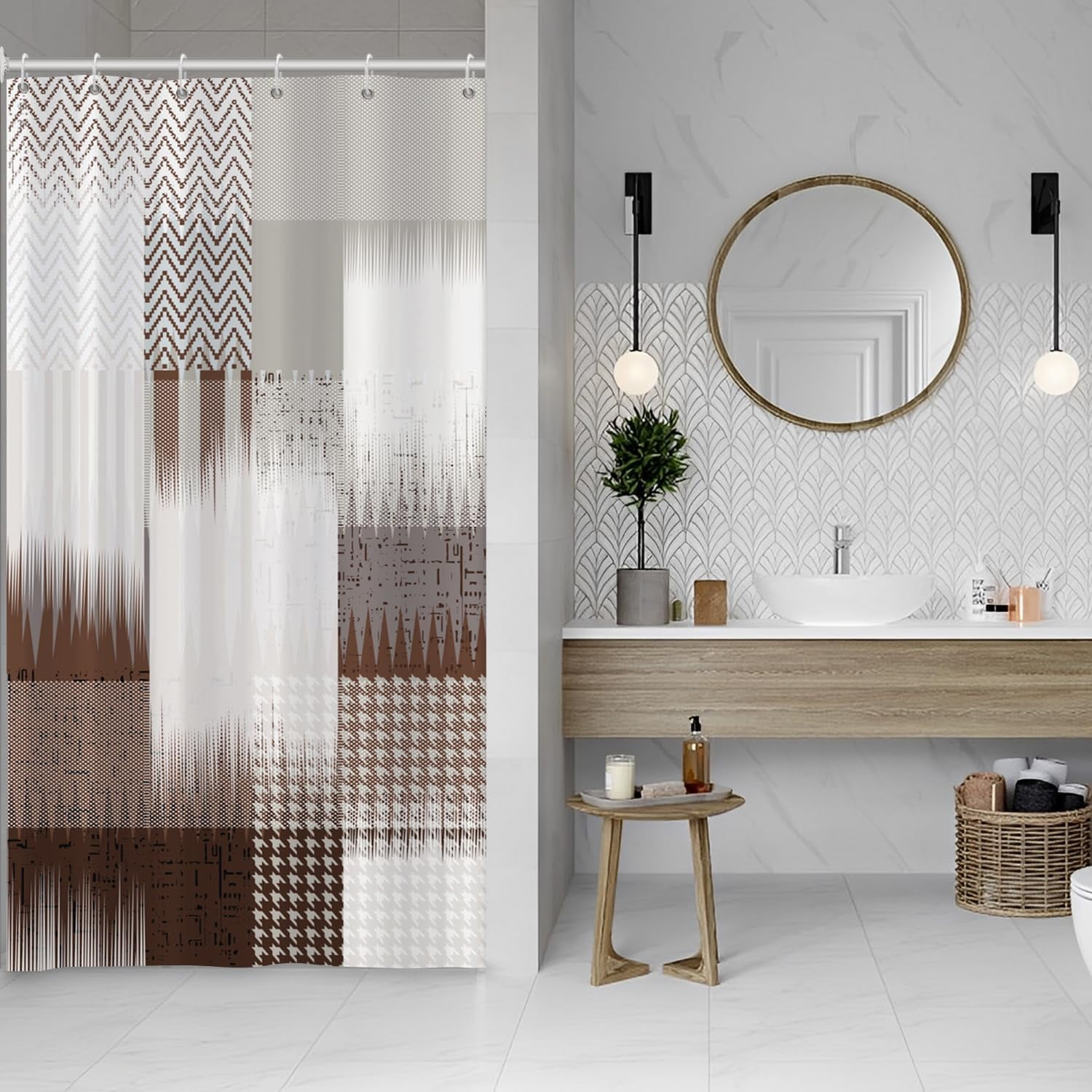 Yellow Shower Curtain for Bathroom Abstract Yellow Gray Watercolor Shower Curtain Set with Hooks Contemporary Oil Panting Fabric Waterproof Shower Curtains 72x72inches
