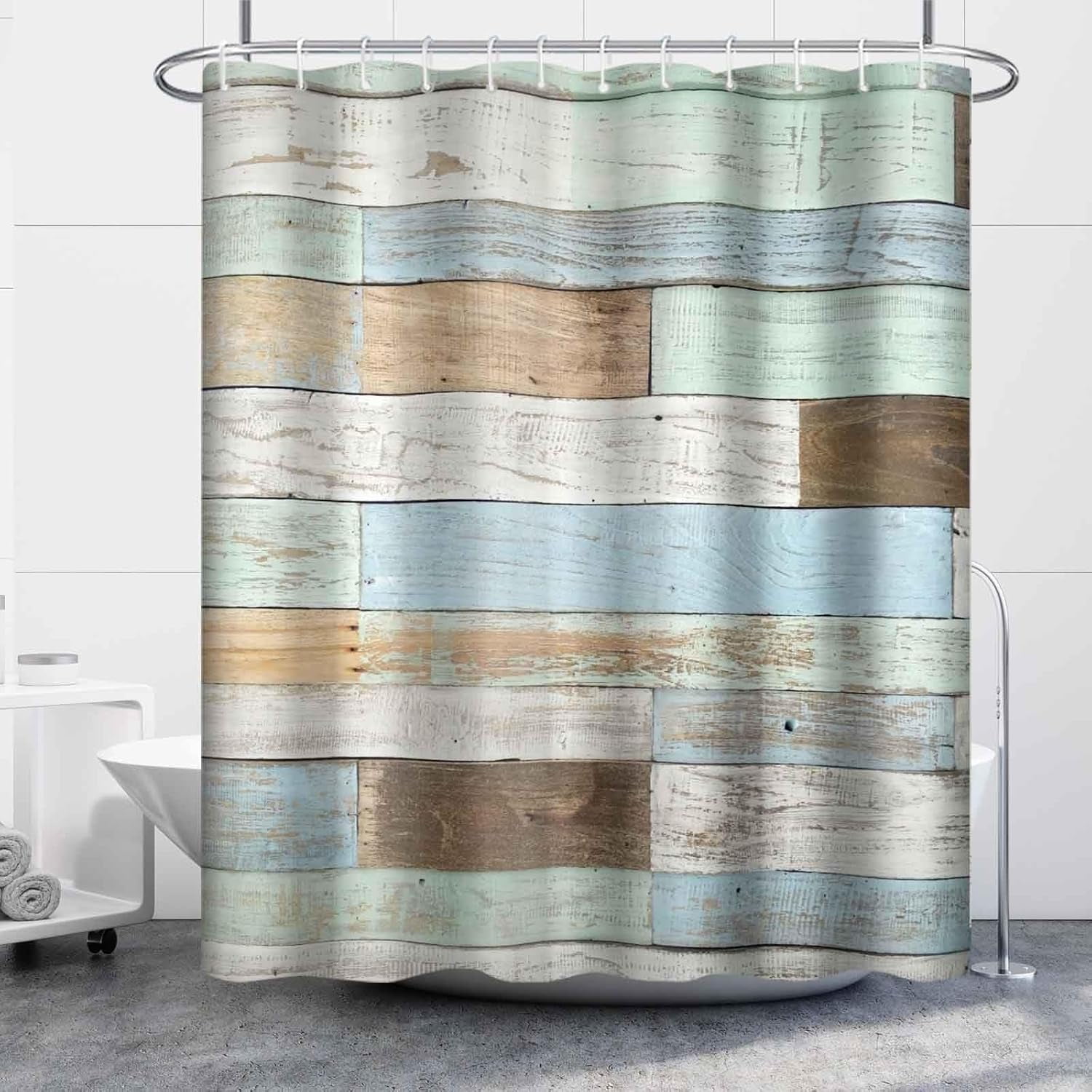 Yellow Shower Curtain for Bathroom Abstract Yellow Gray Watercolor Shower Curtain Set with Hooks Contemporary Oil Panting Fabric Waterproof Shower Curtains 72x72inches