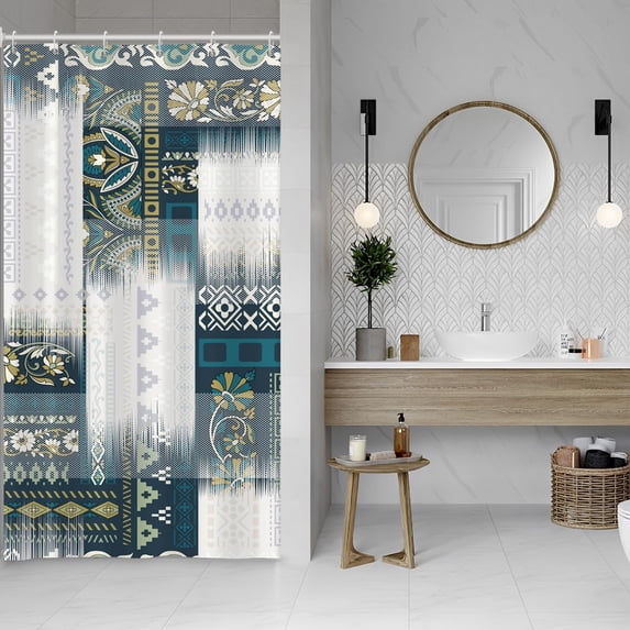 Yellow Shower Curtain for Bathroom Abstract Yellow Gray Watercolor Shower Curtain Set with Hooks Contemporary Oil Panting Fabric Waterproof Shower Curtains 72x72inches