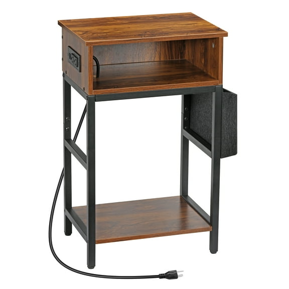 Yellow Side Pocket Stitched Bedside Table