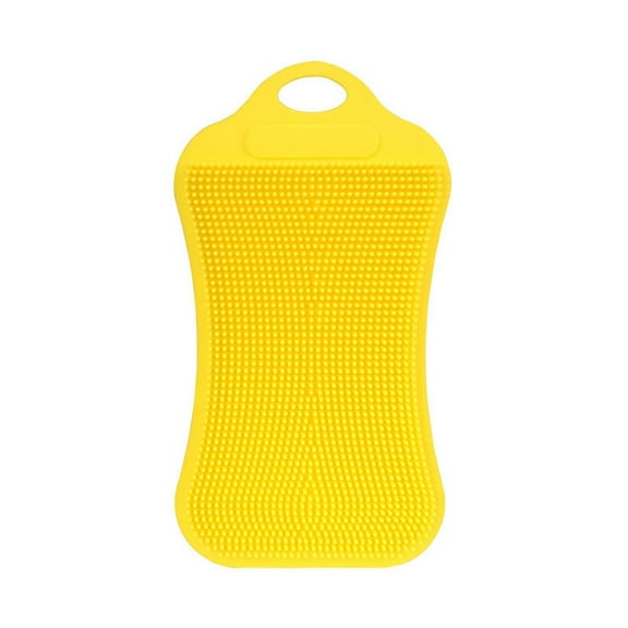 Yellow Silicone Dish Washing Sponge,Antibacterial Scrubber for Fruits