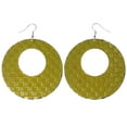 thumbnail image 1 of Yellow & Silver-Tone Colored Metal Dangle-Earrings #LQE3810, 1 of 2