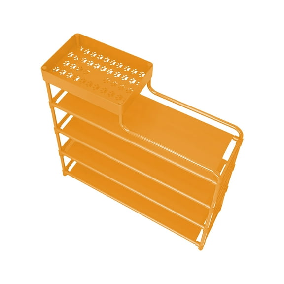 Yellow Simple Shoe Rack With Multi Layer Dustproof Design, Indoor Economy Shoe Storage Cabinet For Home Doorway And Dormitory Use, 19.68X16.53X7.08In 2.2Lb