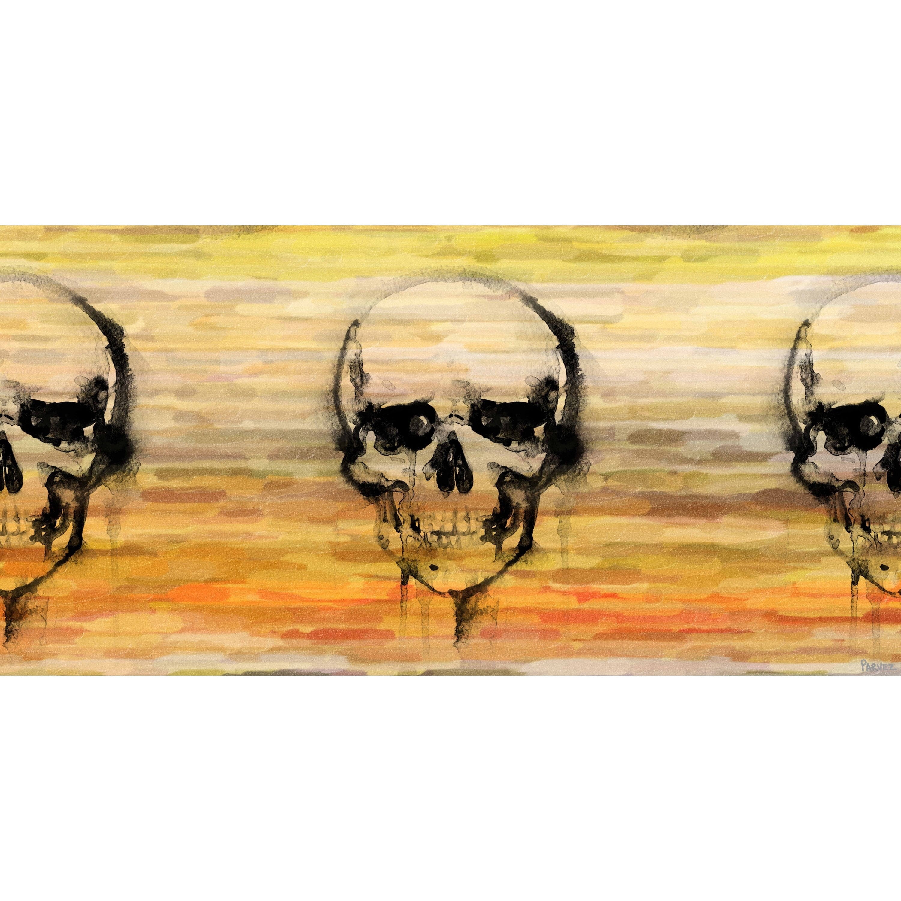 "Yellow Skull" Painting Print on Wrapped Canvas