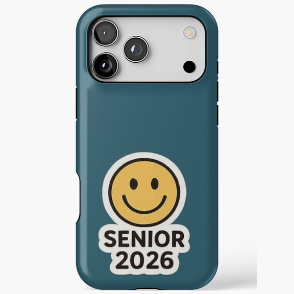 Yellow Smile Face Senior 2026 Fun Design iPhone Case 11 to 17 Pro Max