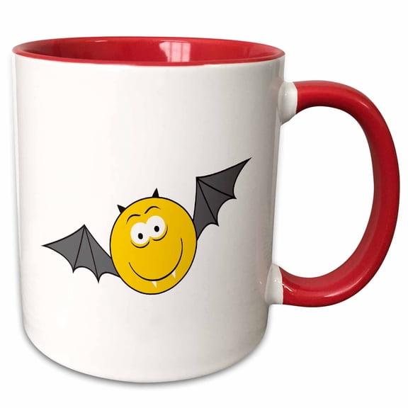 3drose, Yellow Smiling Face in Jail Behind Bars Prisoner, 15oz Two-tone Red Mug