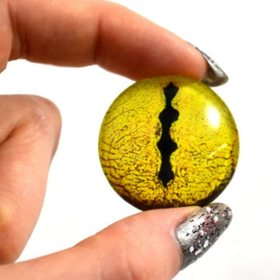 Yellow Snake Reptile Glass Eyes